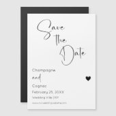 日付スクリプモダントの結婚保存 マグネット招待状 (正面/裏面)