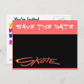 日付スケートを保存する 案内ポストカード (正面/裏面)