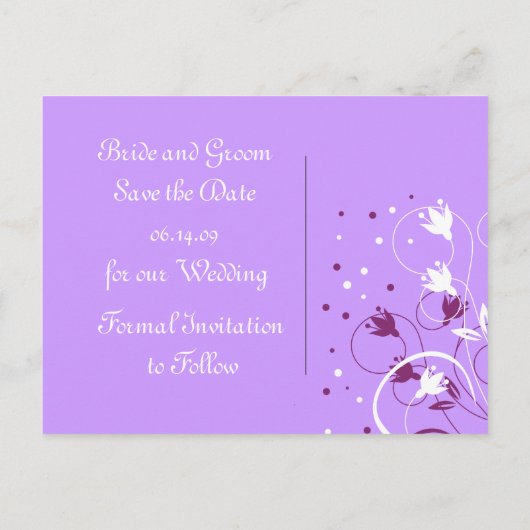 日付スタイリッシュはがきを保存する 案内ポストカード (裏面)