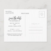 日付スタイリッシュはがきを手書きで保存 案内ポストカード (裏面)