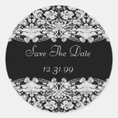 日付ステッカーのパーソナライズ可能な文字の保存 ラウンドシール (正面)