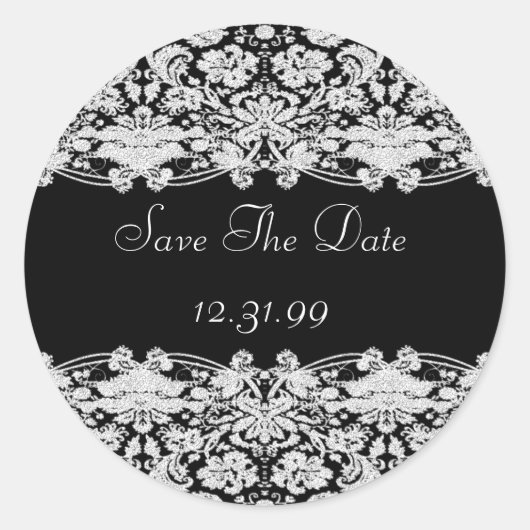 日付ステッカーのパーソナライズ可能な文字の保存 ラウンドシール (正面)