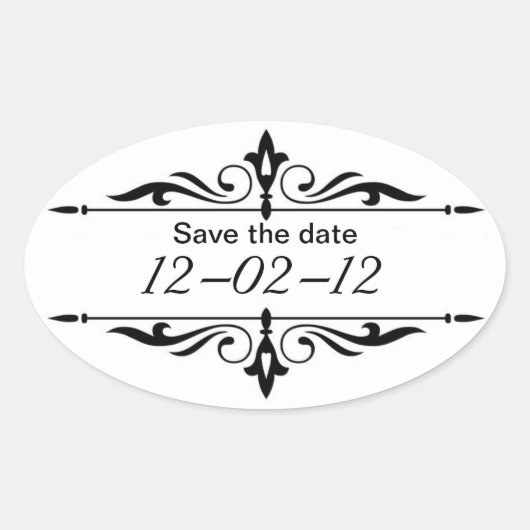 日付ステッカーの保存 楕円形シール (正面)