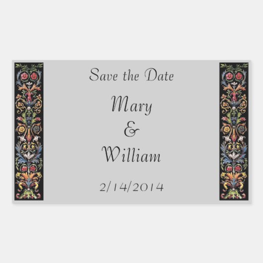 日付ステッカーを保存する照明付き原稿 長方形シール (正面)