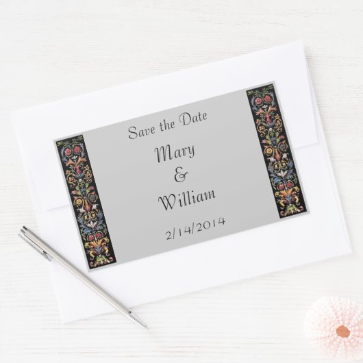 日付ステッカーを保存する照明付き原稿 長方形シール (封筒)