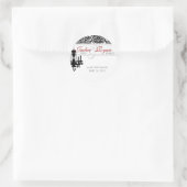 日付ステッカーChandelier BW Damaskの保存 ラウンドシール (バッグ)