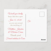 日付ストライプののパーソナライズされたポストカードの保存 ポストカード (裏面)