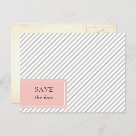 日付ストライプのはがきを保存する 案内ポストカード (正面/裏面)