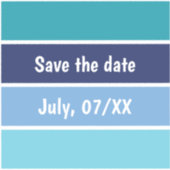 日付ストライプのを青で保存 シール (正面)