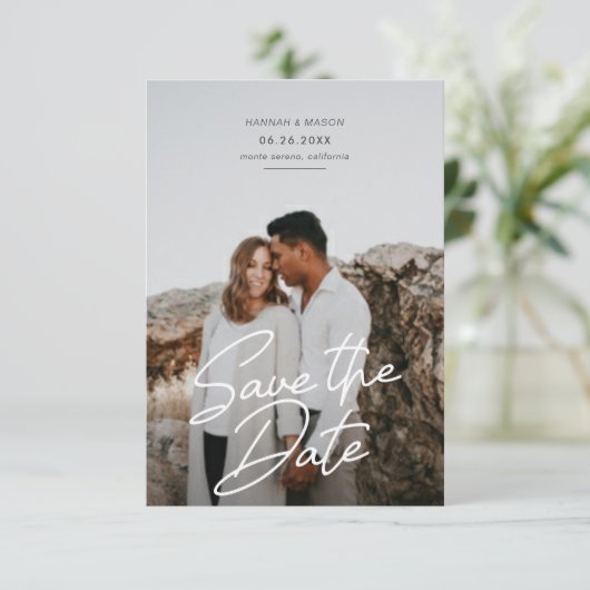 日付スムーズスクリシンプルプトアナウンスの保存 招待状 (スタンド正面)