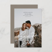 日付スムーズスクリシンプルプトアナウンスの保存 招待状 (正面/裏面)