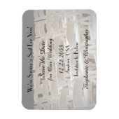 日付セピアのチェア結婚マグネットを保存 マグネット (縦)