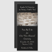 日付セピア誓の更新式マグネットを保存 マグネット招待状 (正面/裏面)