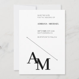 日付タイポグラフィの黒はっきりしたを白に保存 招待状