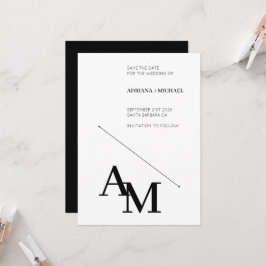 日付タイポグラフィの黒はっきりしたを白に保存 招待状