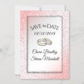 日付ダスティバラグリッターの結婚保存 マグネット招待状 (正面)
