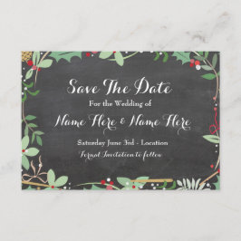 日付チョーク冬の素朴休日の果実を保存 セーブザデート