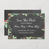 日付チョーク冬の素朴休日の果実を保存 セーブザデート (正面/裏面)