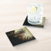 日付ツリーの影 ガラスコースター (アングル)