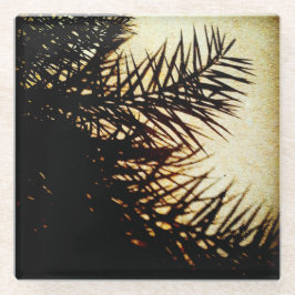 日付ツリーの影 ガラスコースター