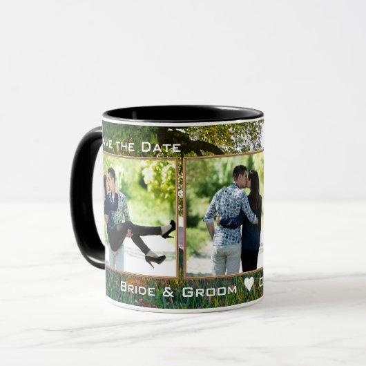 日付ツリーの自然写真のマグカップの保存 マグカップ (正面左)