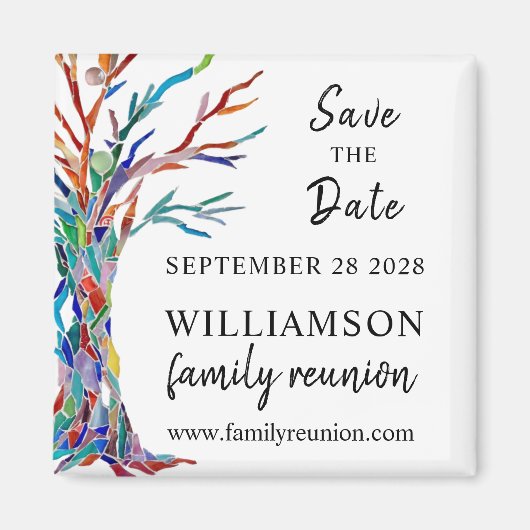 日付ツリーファミリ懇親会マグネットの保存 マグネット (正面)