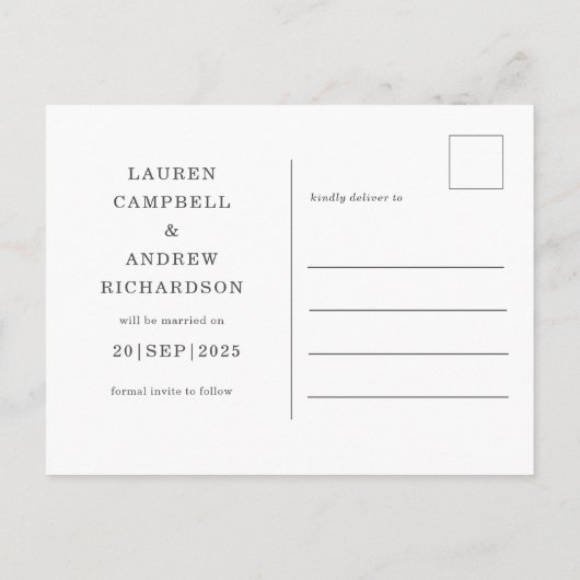 日付テラコッタのフローラの結婚保存 ポストカード (裏面)