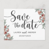 日付テラコッタのフローラの結婚保存 ポストカード (正面)