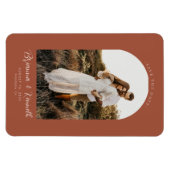 日付テラコッタをアーチ写真で保存 マグネット (横)