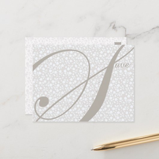 日付テーブルの灰色の告知ポストカードの保存 案内ポストカード (正面/裏面インサイチュ)