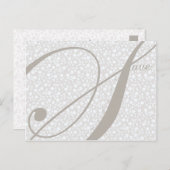 日付テーブルの灰色の告知ポストカードの保存 案内ポストカード (正面/裏面)