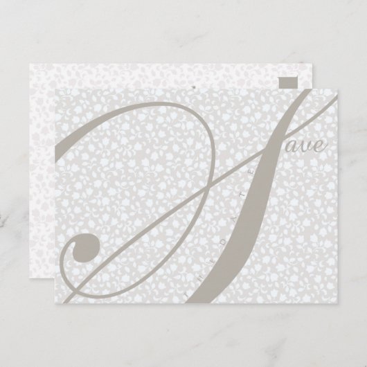 日付テーブルの灰色の告知ポストカードの保存 案内ポストカード (正面/裏面)