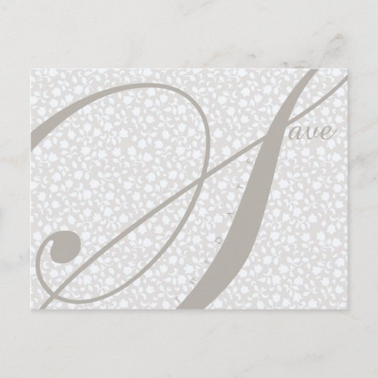 日付テーブルの灰色の告知ポストカードの保存 案内ポストカード (正面)