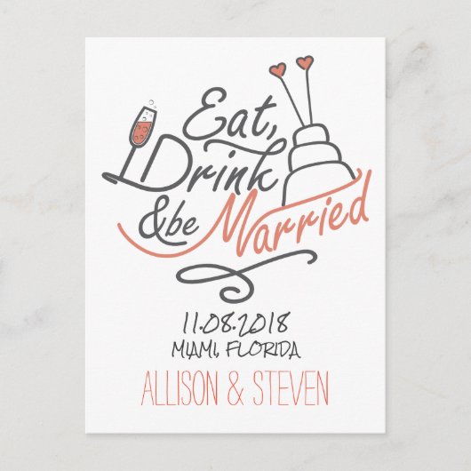 日付デザインの保存 案内ポストカード (正面)