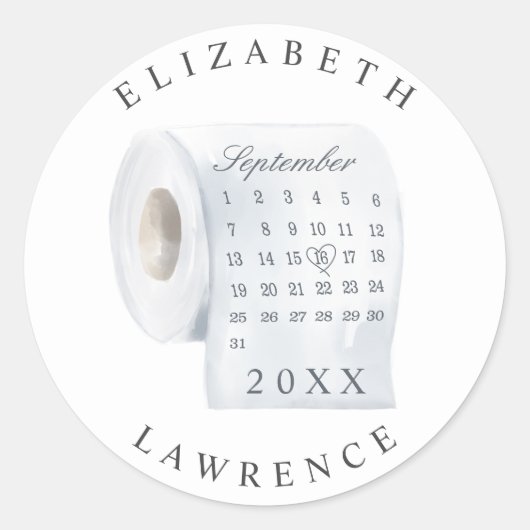 日付トイユニークレ紙カレンダーをスワップ転がする ラウンドシール (正面)