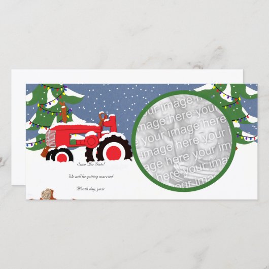 日付トラクターのフォトカードの保存 セーブザデート (正面/裏面)