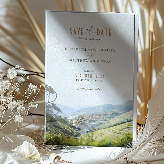 日付ドウロバレーポルトガルの目的地を保存 招待状