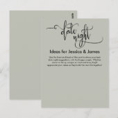 日付ナイトアイディアエレガントセージグリーンアドバイスカード ポストカード (正面/裏面)