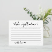  日付ナイトアイディアカードブライダルシャワーゲーム 招待状 (スタンド正面)