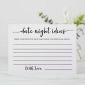 日付ナイトアイディアカードブライダルシャワーゲーム 招待状 (スタンド正面)