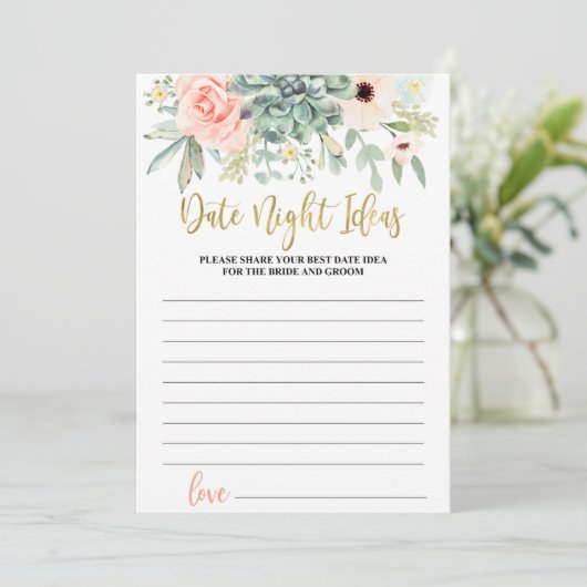 日付ナイトアイディアブライダルシャワーゲーム 招待状 (スタンド正面)