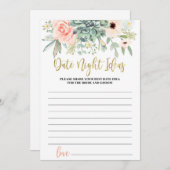 日付ナイトアイディアブライダルシャワーゲーム 招待状 (正面/裏面)