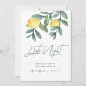 日付ナイトアイディアレモンブライダルシャワーゲームサイン (正面)