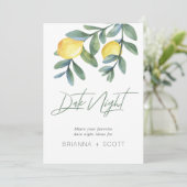 日付ナイトアイディアレモンブライダルシャワーゲームサイン (スタンド正面)