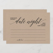 日付ナイトカードテンプレート、日付ナイトアイディア(Kraft) (正面/裏面)