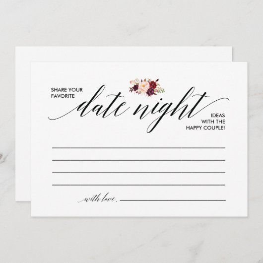 日付ナイトカードテンプレート、日付ナイトアイディアv3 (正面/裏面)