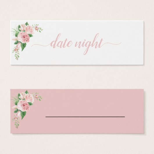 日付ナイトブライダルシャワーおもしろいフローラカード (正面&裏面)