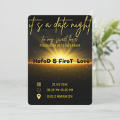 日付ナイト招待状ディナー招待状、日付ディナーTe 招待状 (スタンド正面)