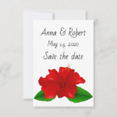 日付ハイビスカスカードの保存 セーブザデート (正面)