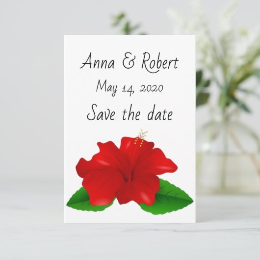 日付ハイビスカスカードの保存 セーブザデート (スタンド正面)